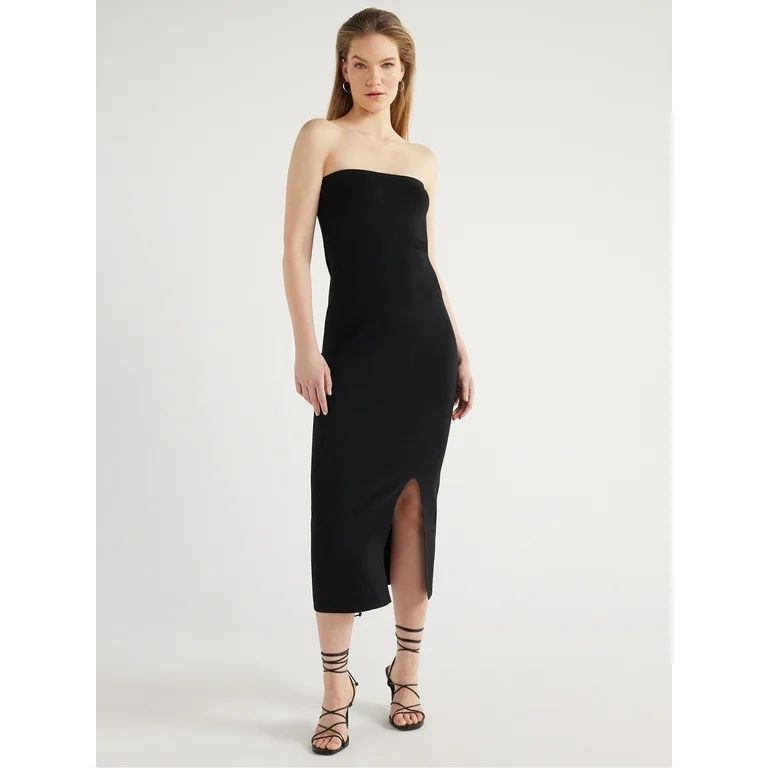 Scoop Women's Strapless Column Sweater Dress, Sizes XS-XXL | Walmart (US)