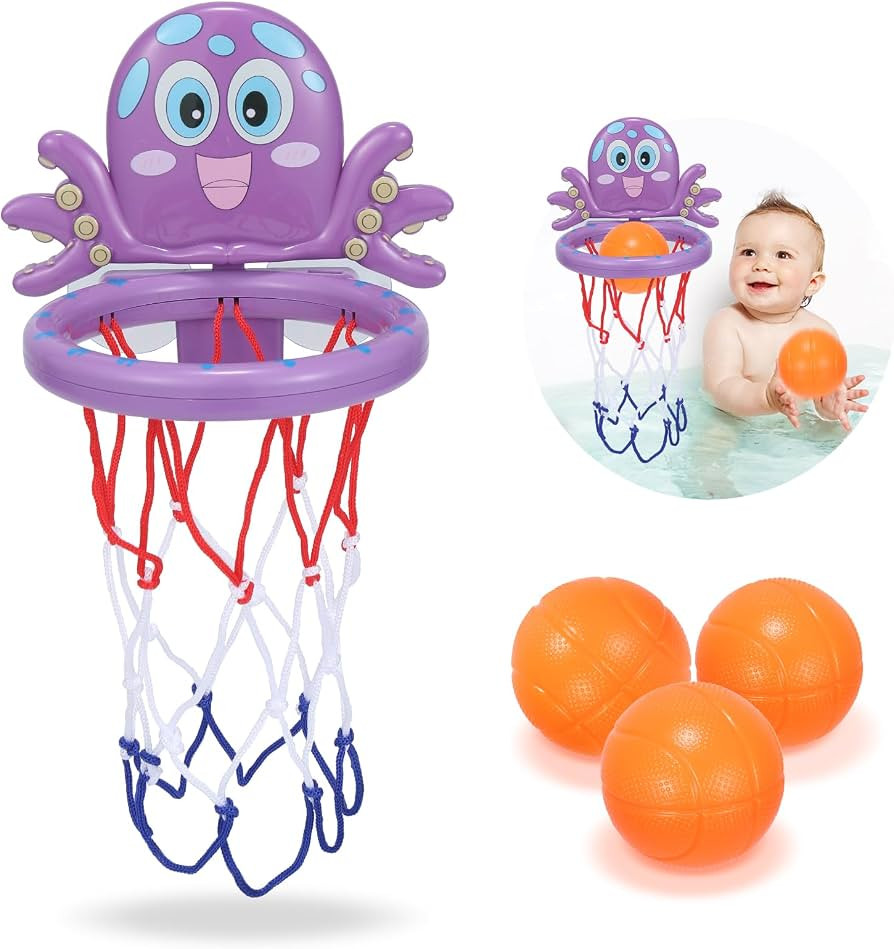 Bath Toys Gifts for Kids Ages 1-3 4-8, Bathtub Shooting Game & Fun Basketball Hoop for Boys Girls... | Amazon (US)