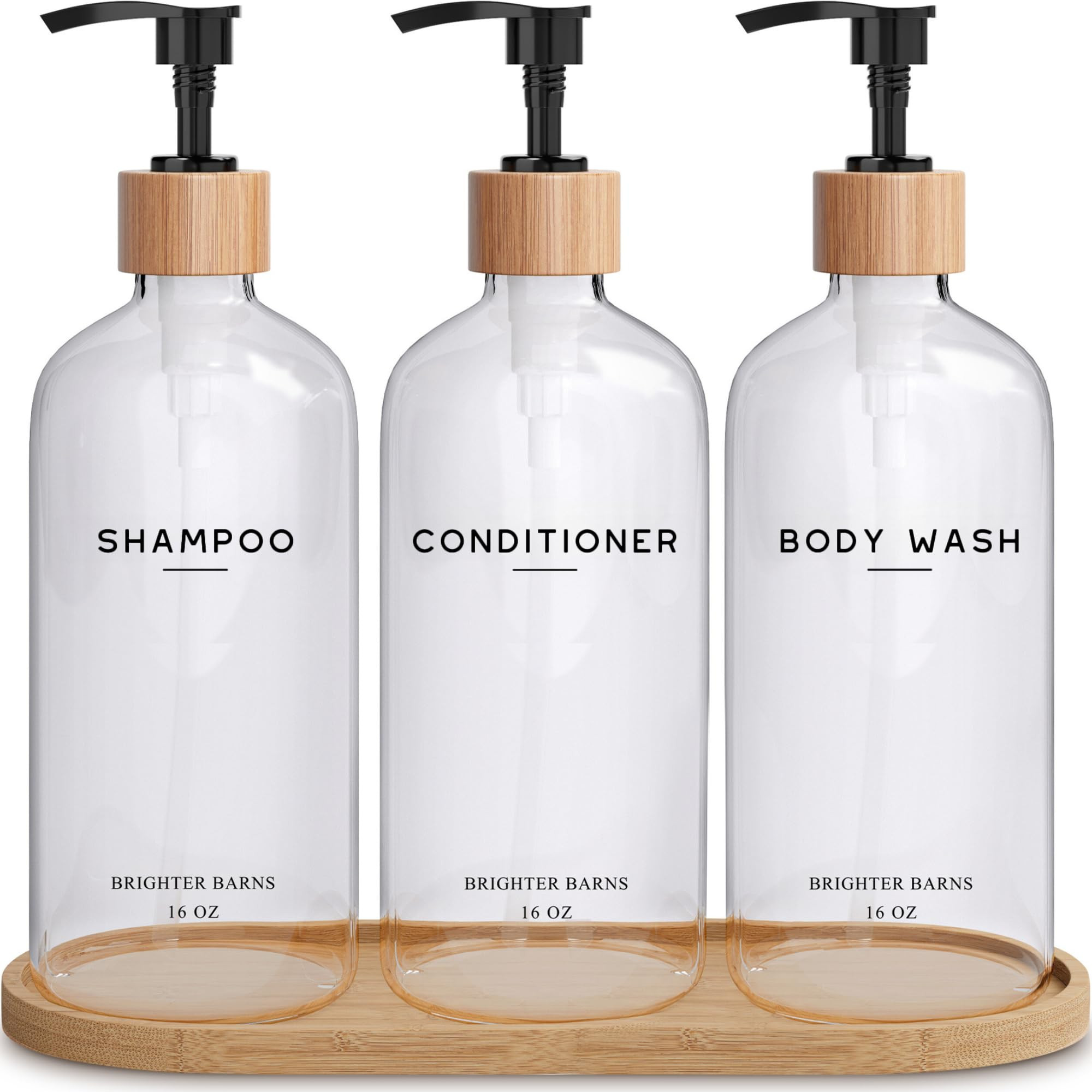 White Shampoo and Conditioner Dispenser Set by Brighter Barns - Shower Dispenser - Shampoo Condit... | Amazon (US)