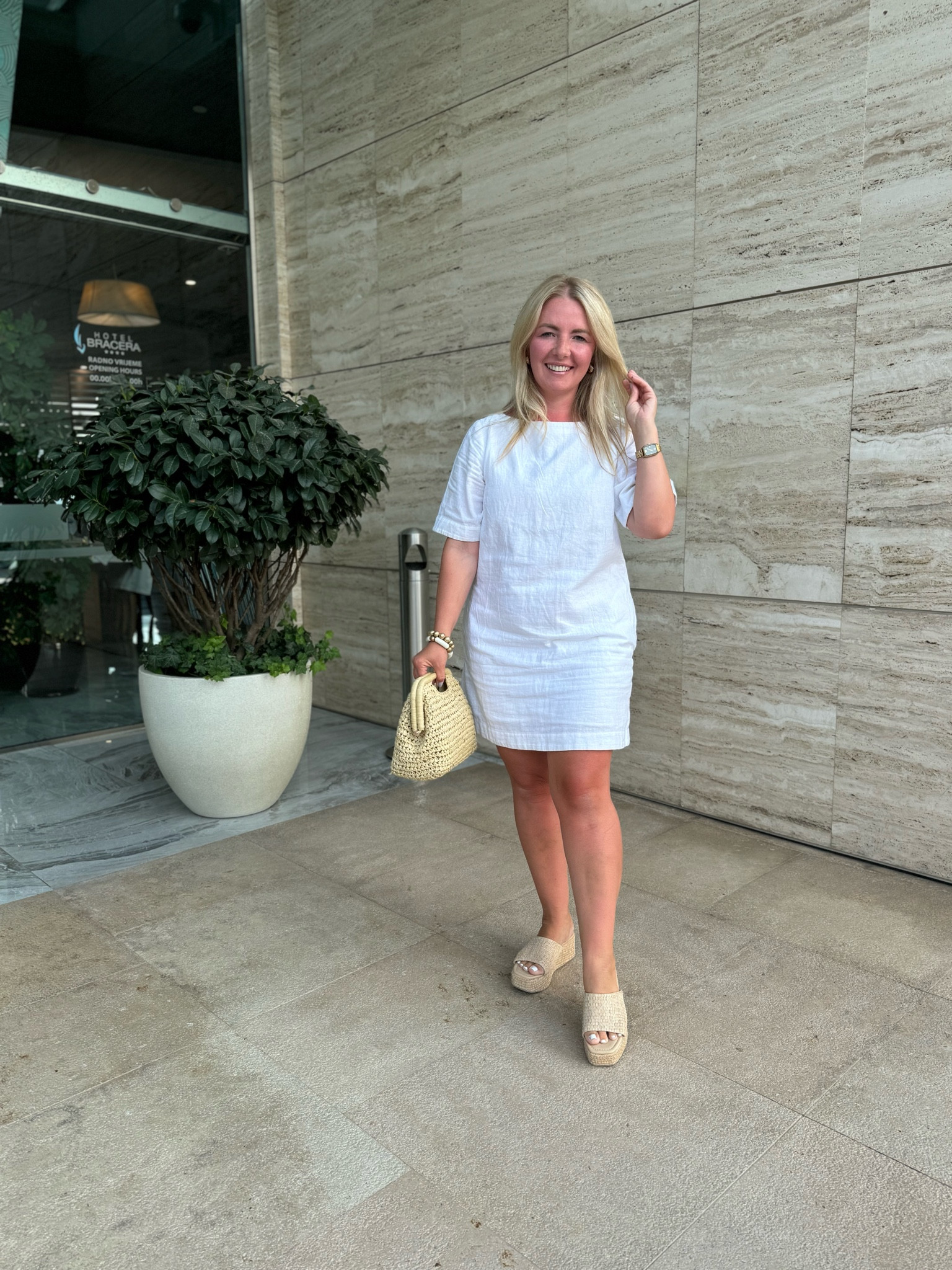 Loving this linen shirt for summer! @abercrombie #abercrombie #whitedress#vacationoutfit 

#LTKxAF #LTKItBag #LTKMidsize