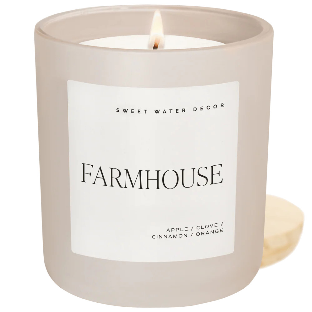 Farmhouse Soy Candle - Tan Matte Jar - 15 oz - Sweet Water Decor | Sweet Water Decor, LLC
