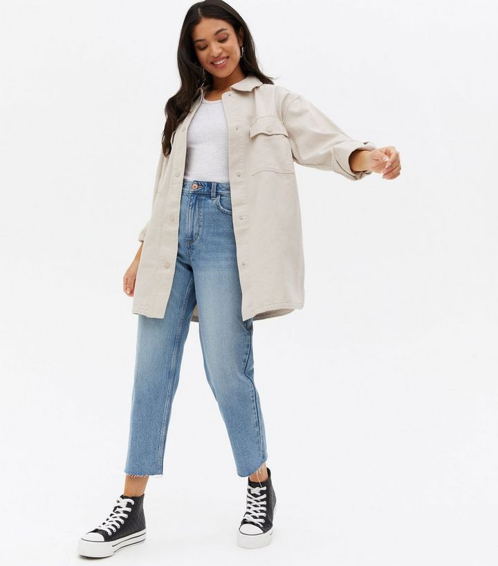 Petite Blue Mid Wash Ankle Grazing Hannah Straight Leg Jeans
						
						Add to Saved Items
				... | New Look (UK)