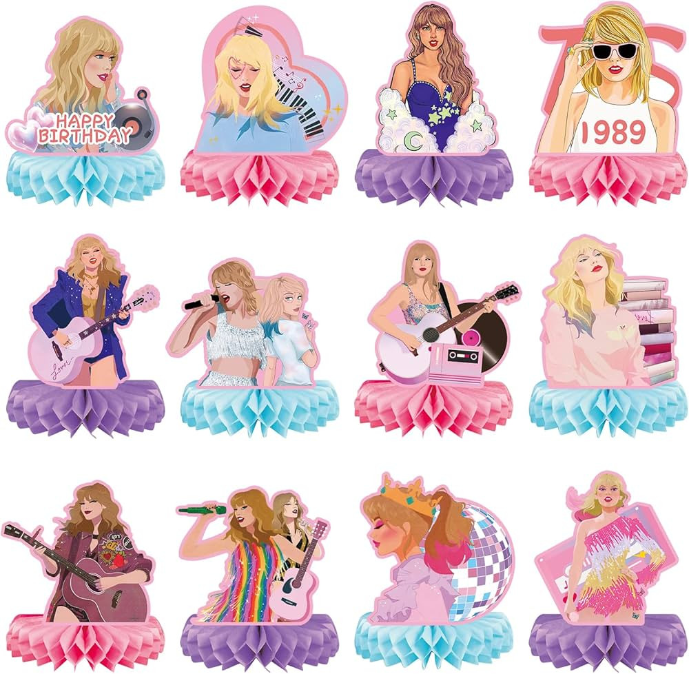 12pcs Birthday Party Decorations Honeycomb Centerpieces Music Happy Birthday Party Supplies Durab... | Amazon (US)