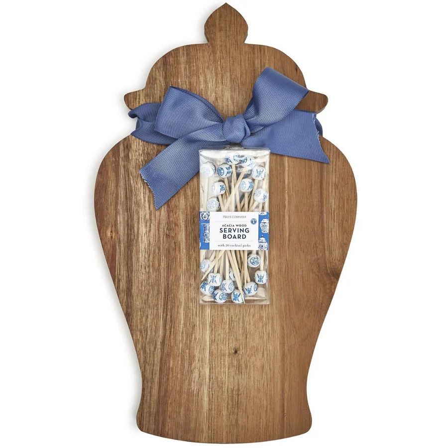 Ginger Jar Shaped Serving Board (with 20 Cocktail Picks) | Sea Marie Designs