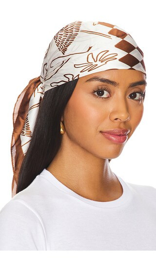Abstract Scarf in Brown & White | Revolve Clothing (Global)