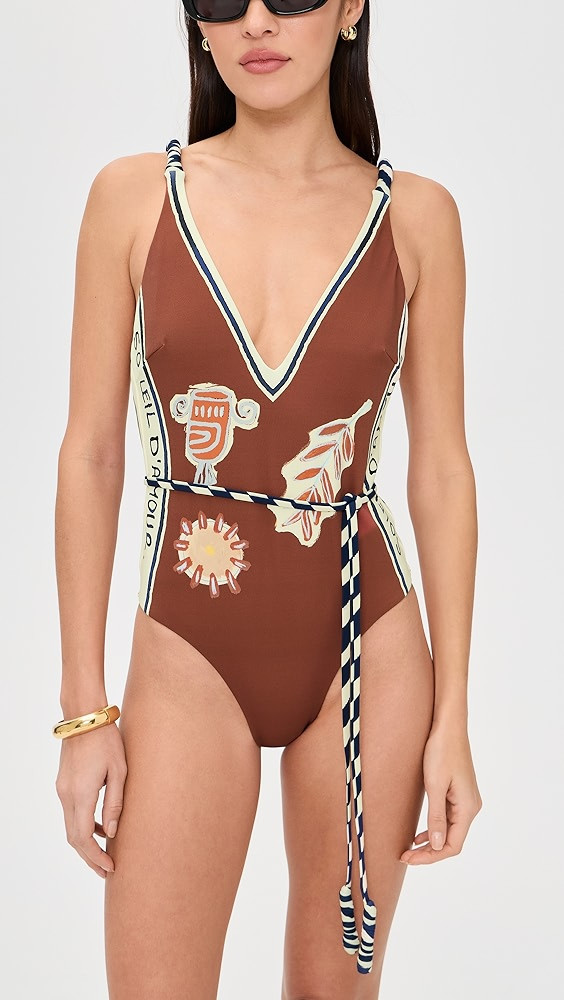 Soleil D'Amour V Neck One Piece | Shopbop