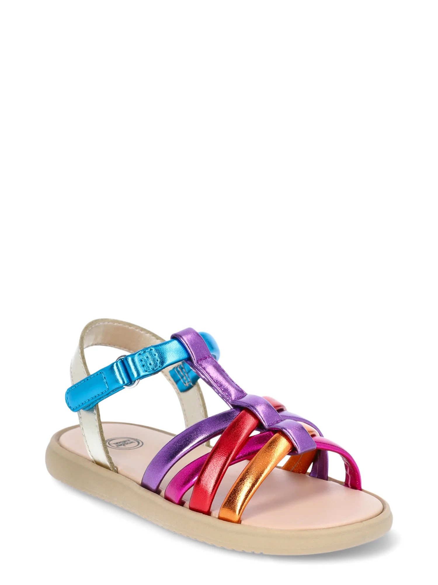 Wonder Nation Toddler Girl Multi Strap Sandals | Walmart (US)