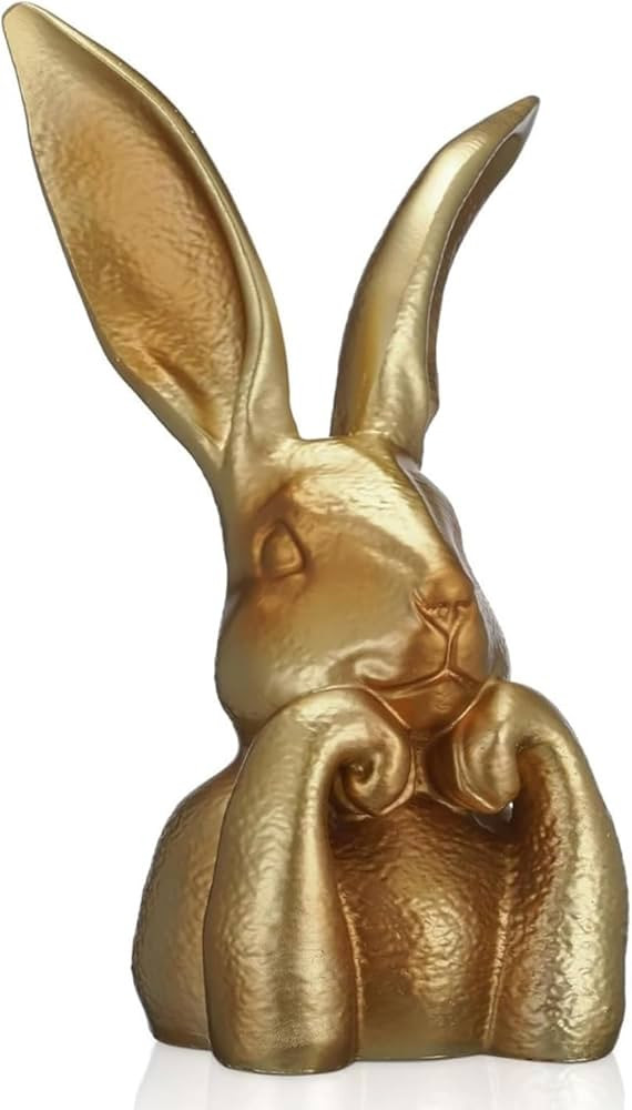 Easter Bunny Figurines, Gold Home Decor Resin Rabbit Statue, Easter Table Decor, Large Gold Think... | Amazon (US)