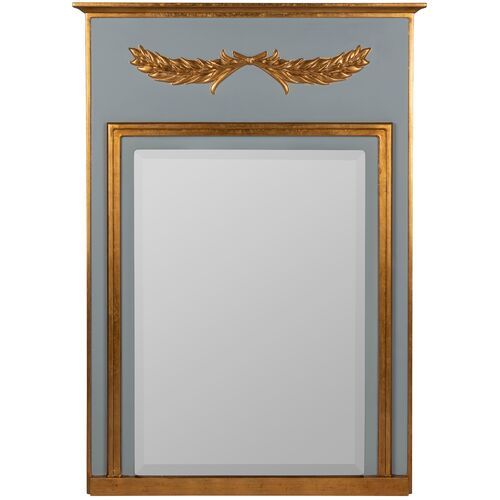 Genevieve Wall Mirror, Swedish Blue/Antique Gold | One Kings Lane