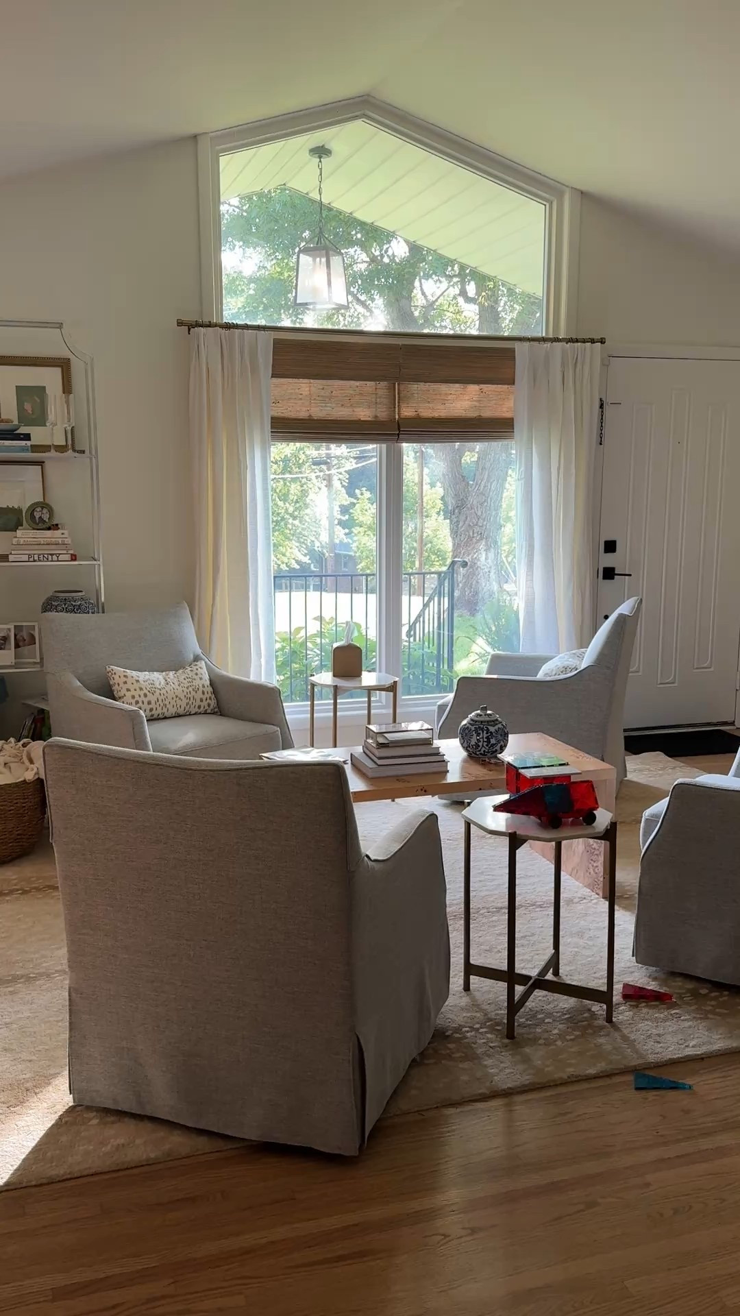 We just install our Emery Curtains from
Pottery Barn and they exceed expectation. We combined them with the warm gold rod and clips from Amazon. Everything in our sitting room linked - including the Erin Gates rug I just ordered from Wayfair that should be here soon. 