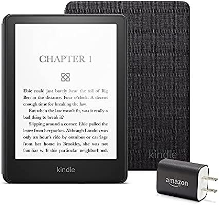Kindle Paperwhite Essentials Bundle including Kindle Paperwhite - Wifi, Ad-supported, Amazon Fabr... | Amazon (US)