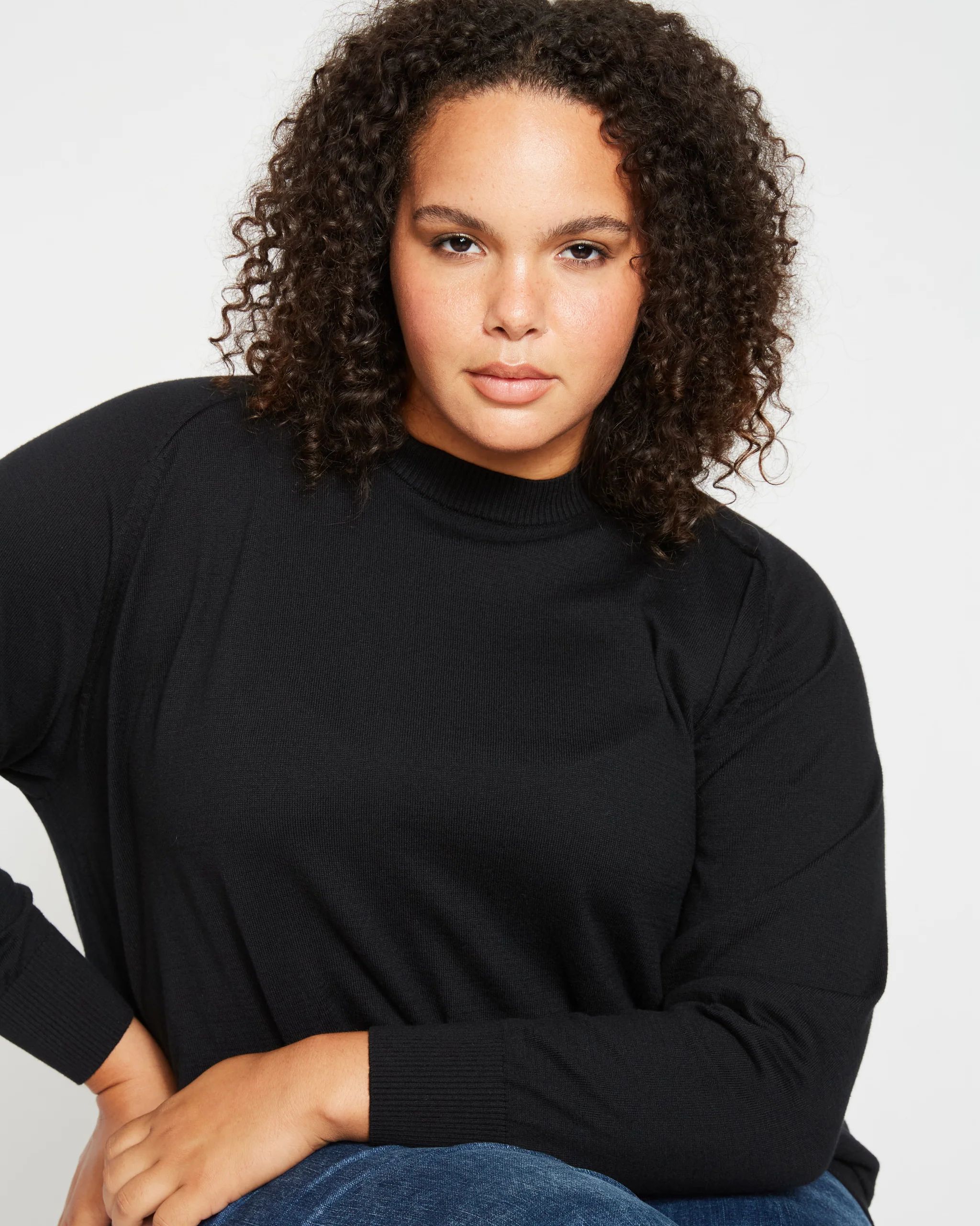 Eco Relaxed Core Sweater - Black | Universal Standard