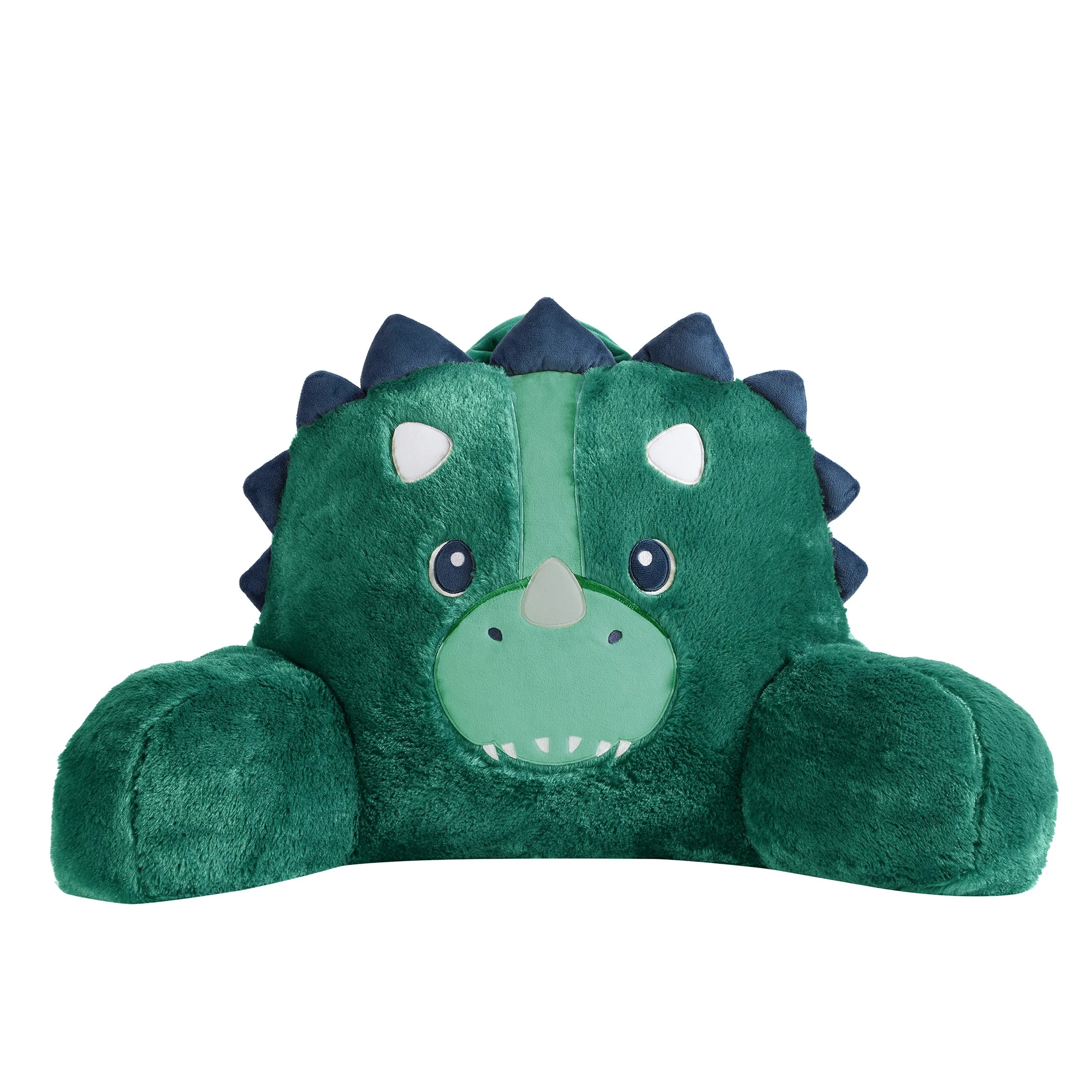 Your Zone 21.25" x 21" Green Dino Faux Fur Backrest Lounger Pillow | Walmart (US)