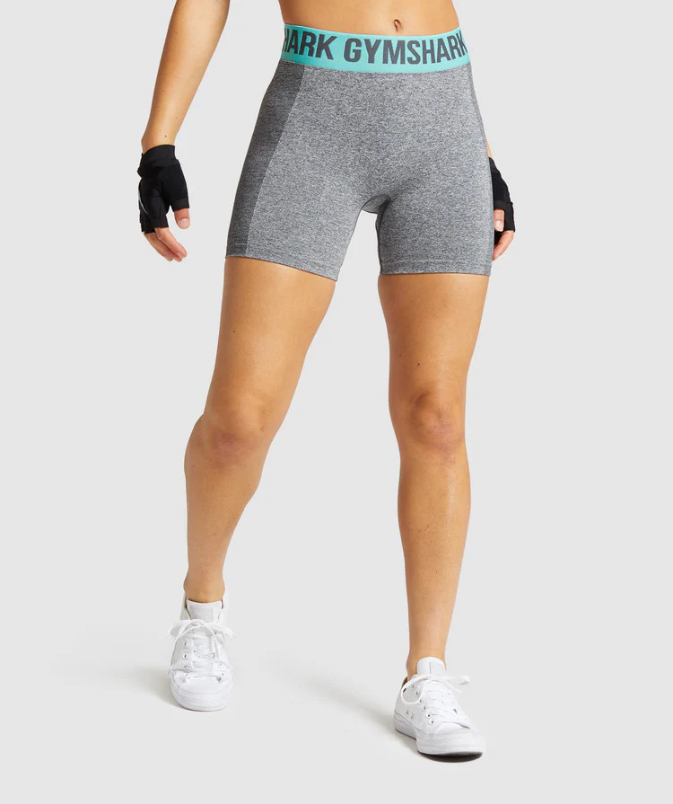 Gymshark Flex Shorts - Charcoal Marl/Light Green | Gymshark (Global)