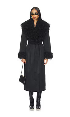 Lovers and Friends Lena Faux Suede Coat in Black from Revolve.com | Revolve Clothing (Global)
