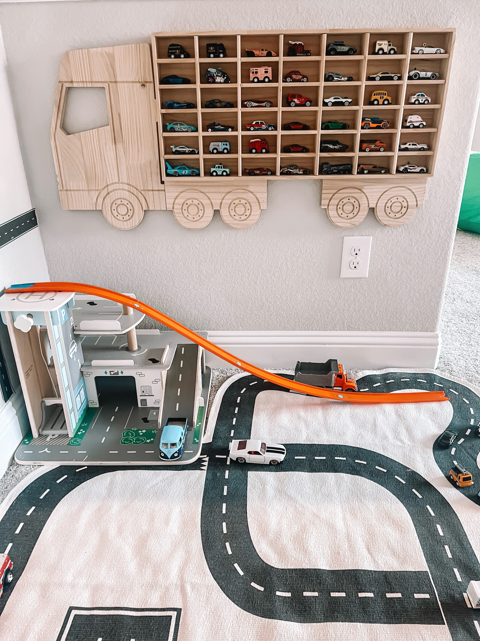 The kiddos are loving the car corner in their new #playroom! This #truck shelf is the latest addition and perfect for #car #storage! 🚗 

#LTKHome #LTKKids #LTKFamily