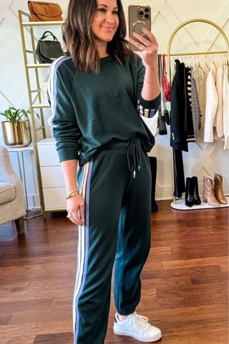 Cutest track suit from loft. Perfect for lounging while looking polished! #lounge #athleisure #fashionover40

#LTKover40 #LTKstyletip #LTKMostLoved