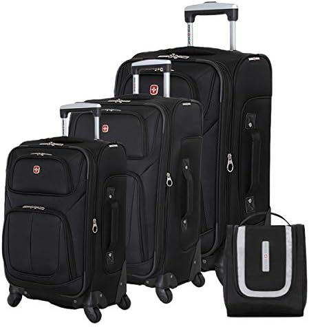 SWISSGEAR 6283 Amazon Exclusive Premium 3pc Spinner Luggage Set with Dopp Kit Bundle - Black | Amazon (US)