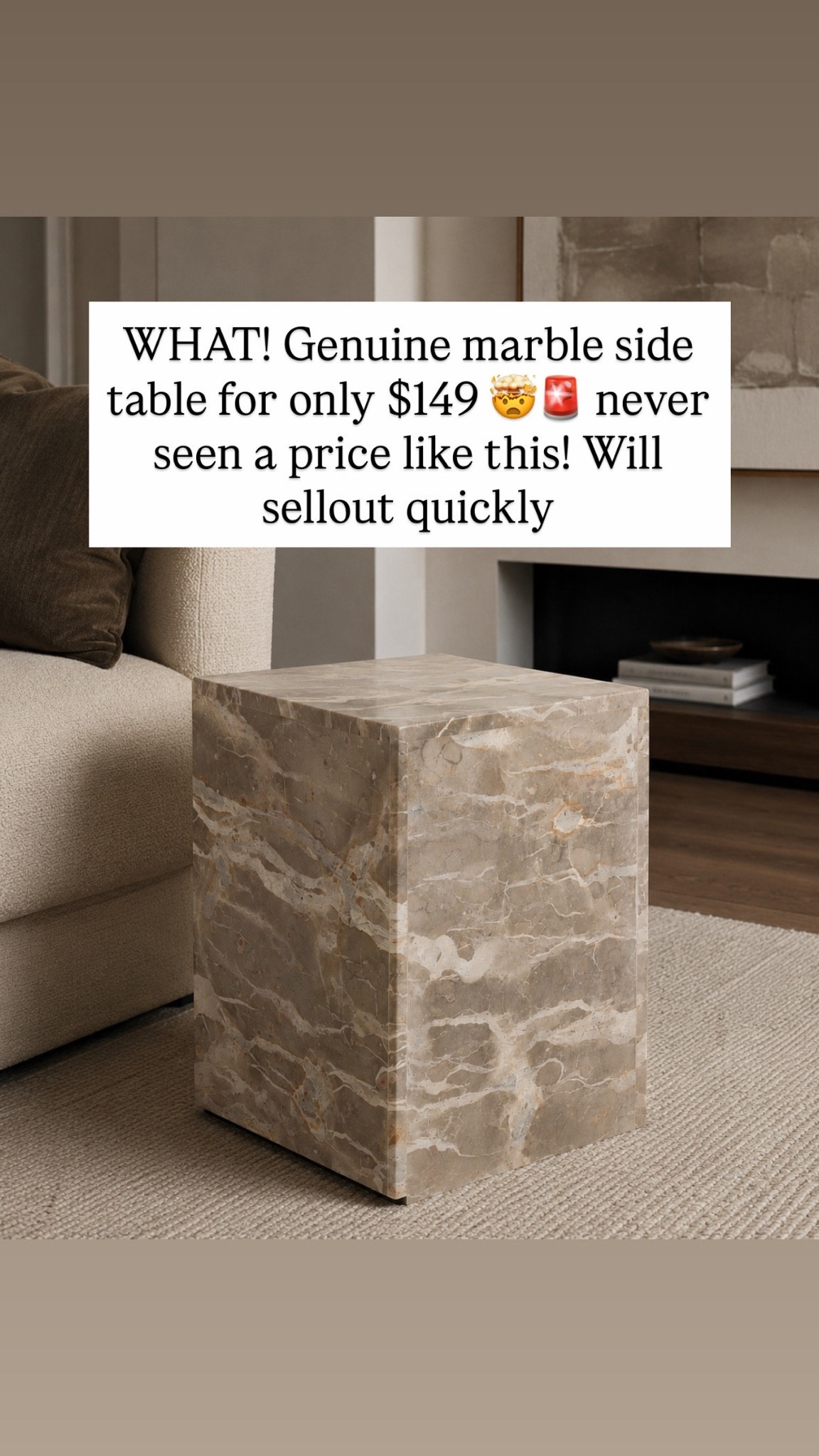 WHAT! Genuine marble side table for only $149 🤯🚨 never seen a price like this! Will sellout quickly