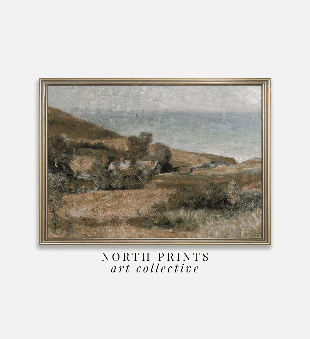 Vintage Coastal Farmhouse Painting, Antique Wall Art, Digital Downloadable Wall Art PRINTABLE Nor... | Etsy (US)