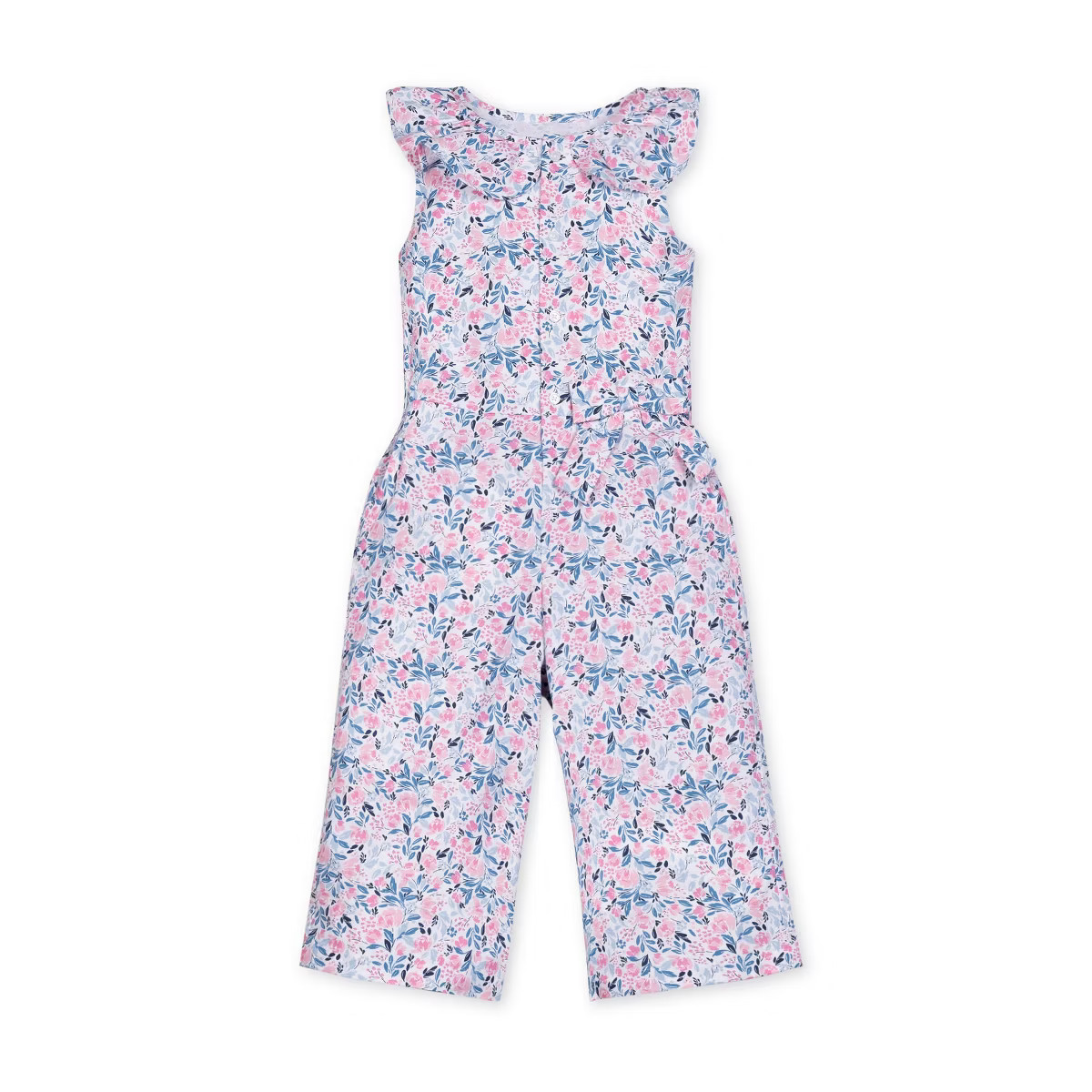 Hope & Henry Girls' Sleeveless Round Collar Button Front Jumpsuit, Kids | Target