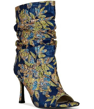 Azalea Wang Rozsi Floral Peep Toe Mid Calf Boots | Dillard's | Dillard's
