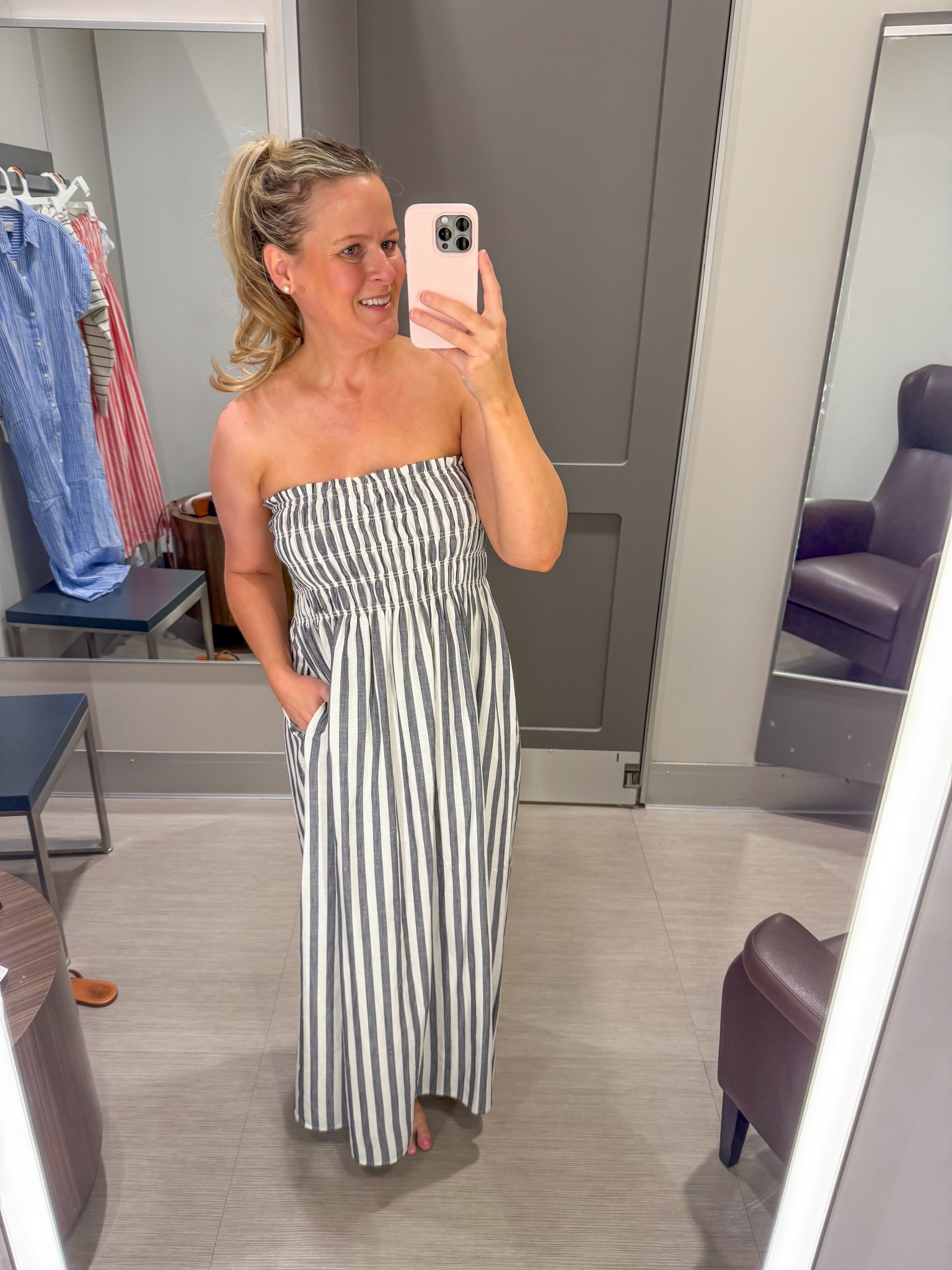 Loving this flowy striped Target dress! Perfect for spring and summer! Would be great for a beach vacation too! 

Easter, Easter dress, masters outfit, dress, spring, date night outfit, resort wear, travel

#LTKOver40 #LTKStyleTip #LTKFindsUnder50