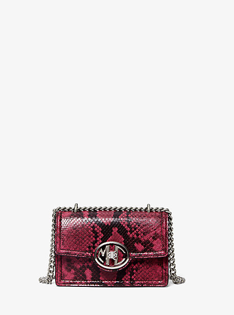 Monogramme Mini Snake Embossed Leather Chain Shoulder Bag | Michael Kors US