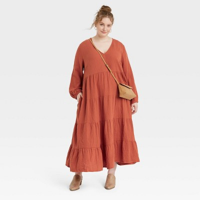 Women's Balloon Long Sleeve Tiered Dress - Universal Thread™ | Target