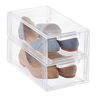 Clear Stackable Small Shoe Drawer | The Container Store