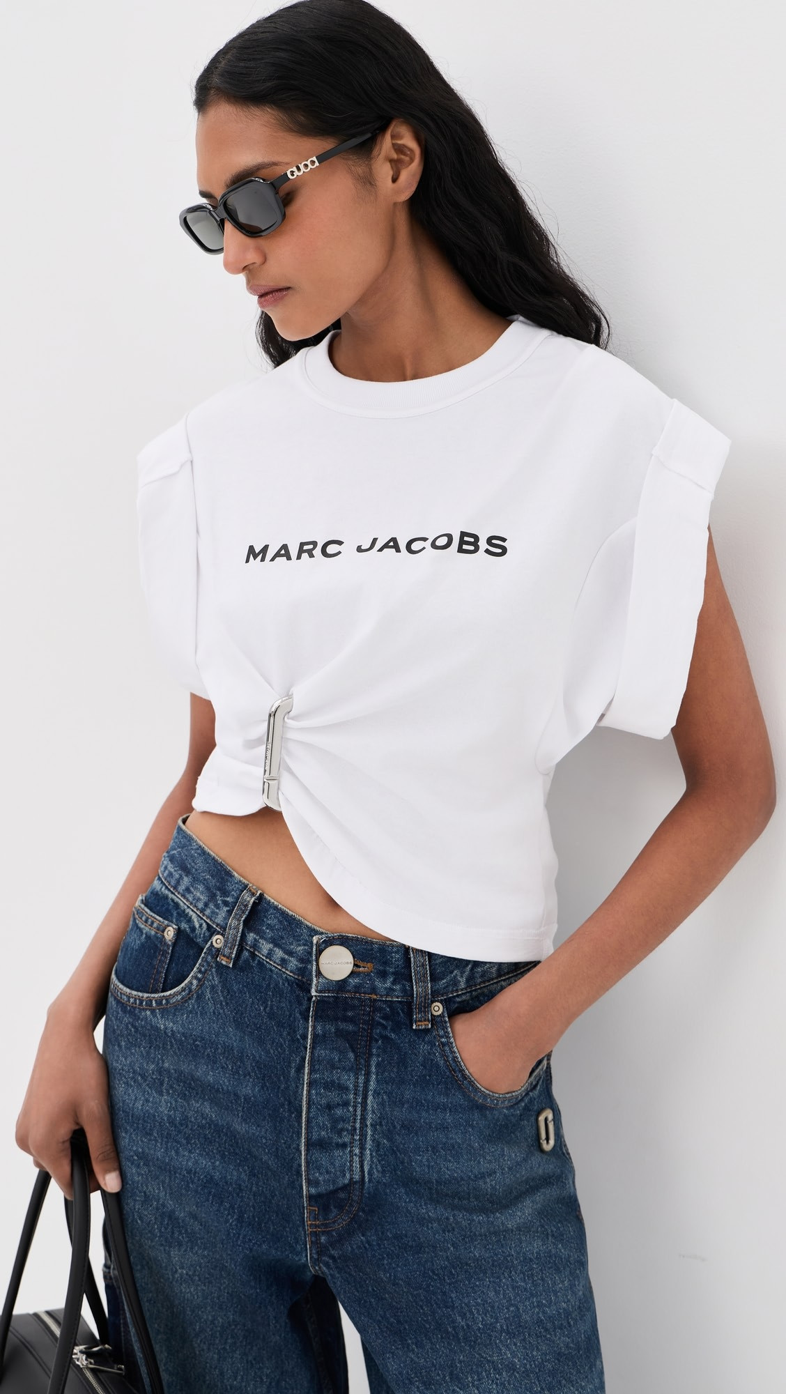 Pop J Marc Logo Drape Seam Tee | Shopbop