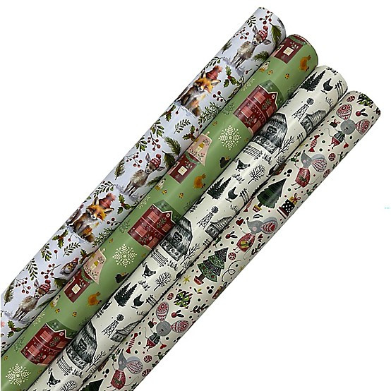 New!Red Shed  Life on the Farm Wrapping Paper Rolls, 4-Pack | Tractor Supply