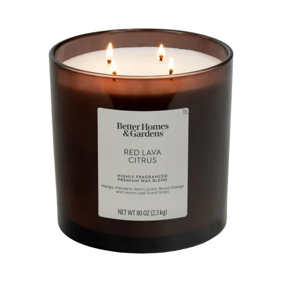Better Homes & Gardens Red Lava Citrus Scented 4-Wick Large Oversized Jar Candle 80oz. | Walmart (US)