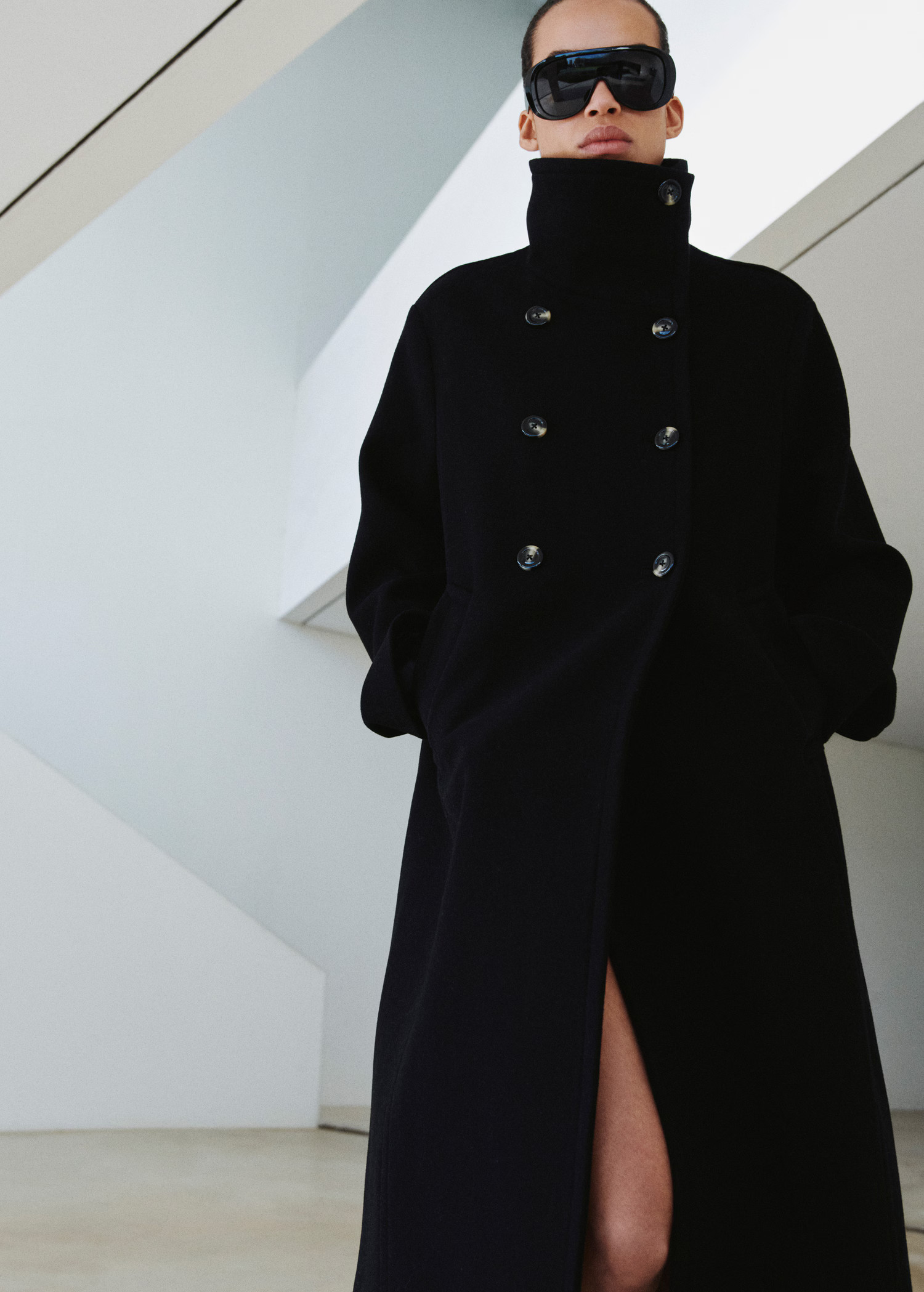 Wool-blend funnel-neck coat | Mango (US/MX/AU)