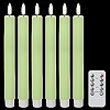 White Flameless Flickering Taper Candles Battery Operated with Remote and Timer, 3D Wick Real Wax... | Amazon (US)