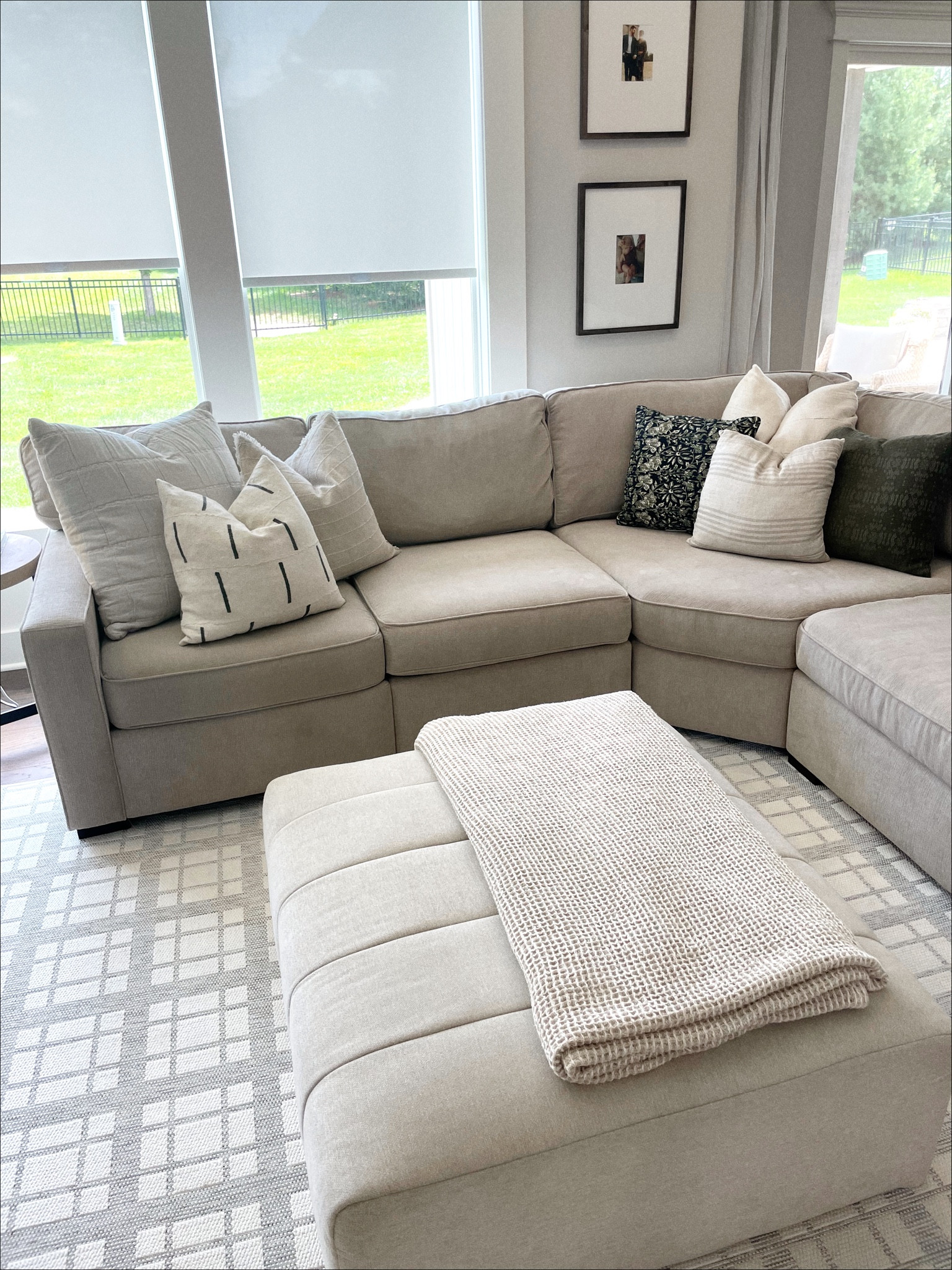 Our living room couch and decor details! This is the macys radley couch in color heavenly chrome beige. We love it and have had it for 3 years now. We use folex to spot clean and get it professionally cleaned a couple times a year by American carpet cleaning! Comment COUCH to get all the details sent to your inbox  

#LTKhome