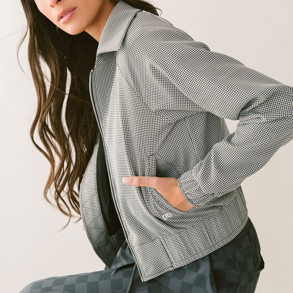 Dagny Houndstooth Bomber | Albion Fit