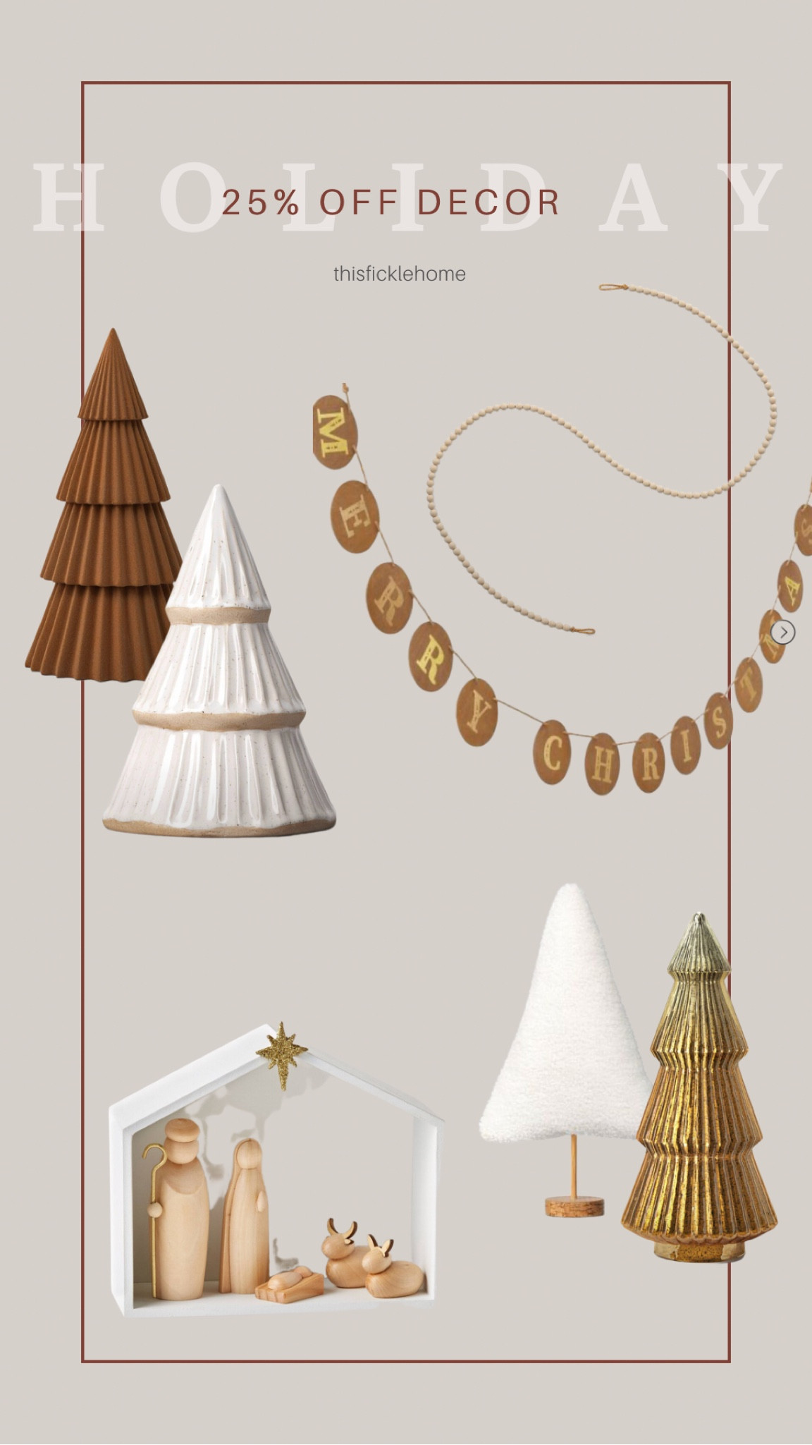 Holiday decor, wooden beads for tree, decorative trees, wood nativity, holiday decor on sale, merry Christmas sign, ceramic tree figurine.

#LTKsalealert #LTKhome #LTKHoliday