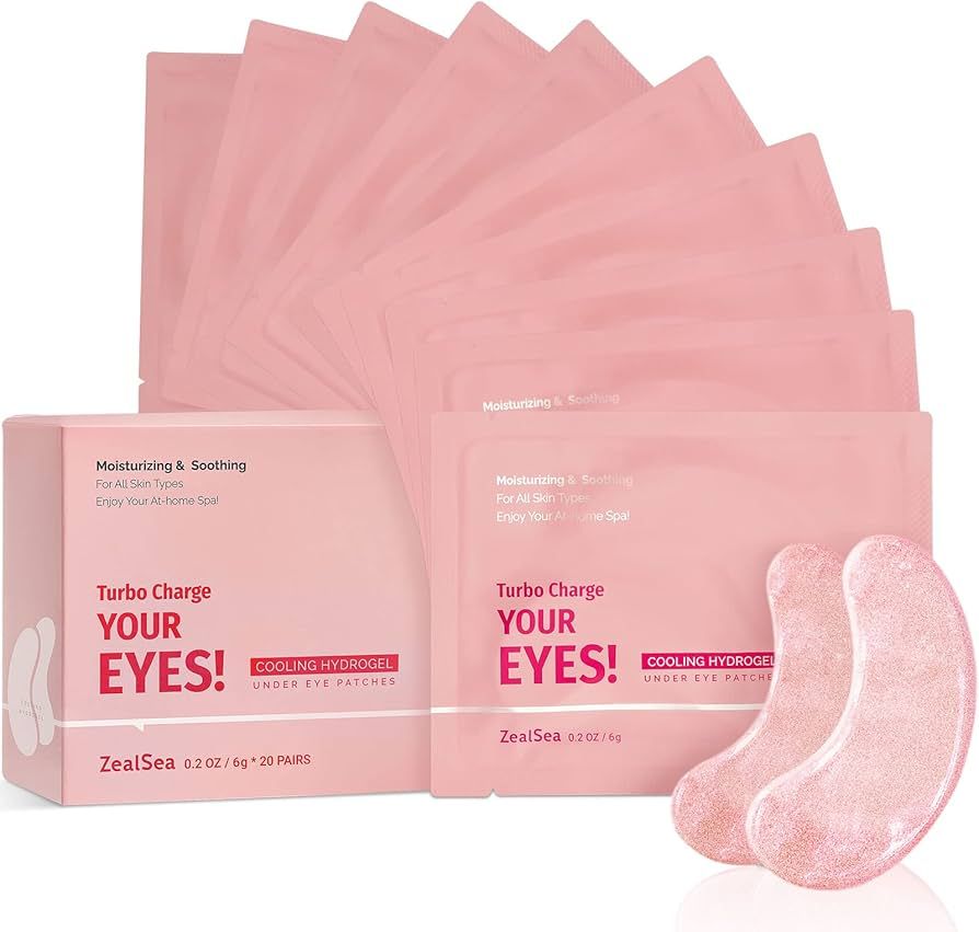 ZealSea 20 Pairs Under Eye Masks for Dark Circles and Puffy Eyes - Hydrating Eye Patches, Gel Eye... | Amazon (US)