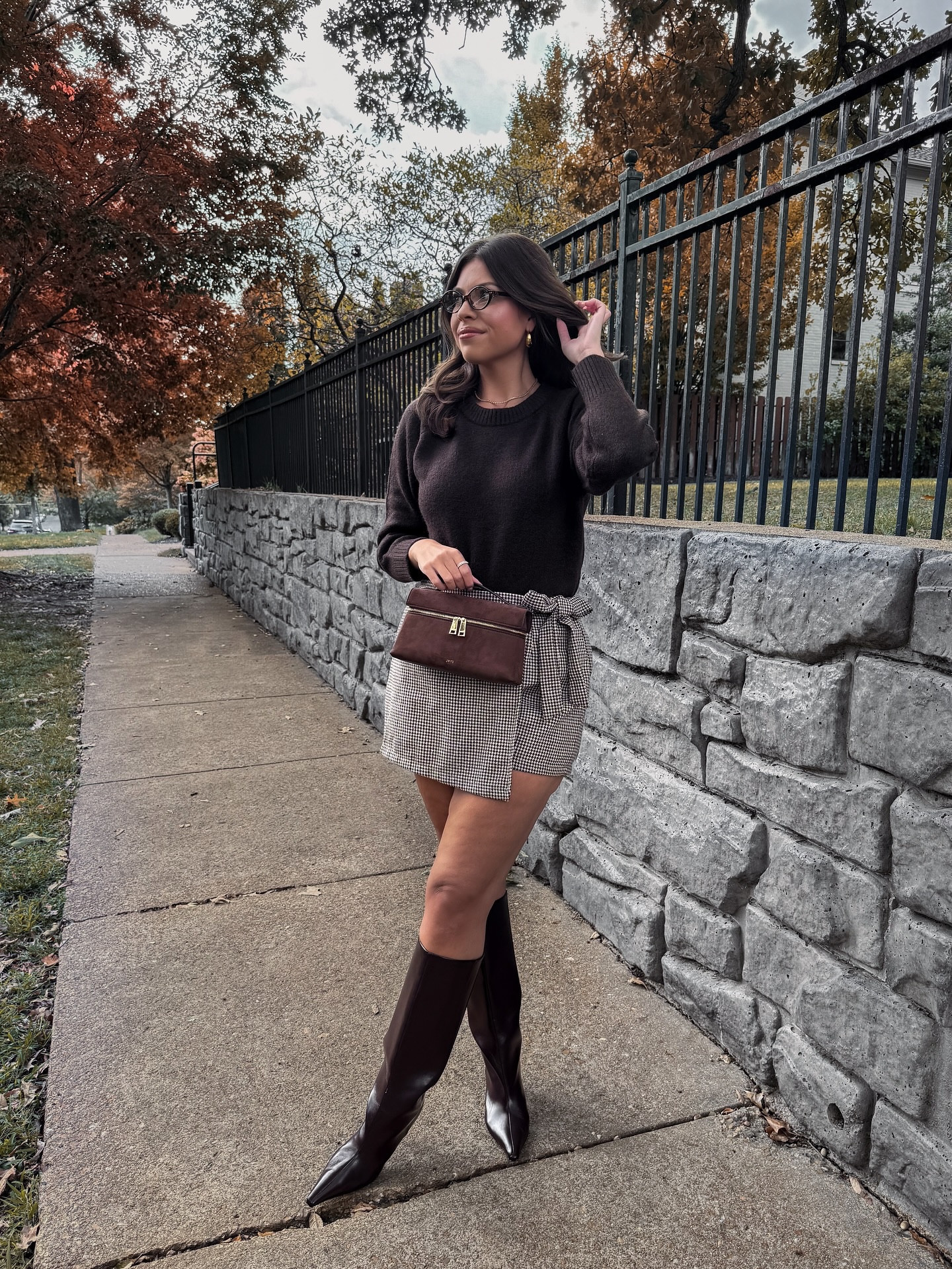 seriously, when did it become fall?!🍂☕️🤎🧸 I feel like I blinked & this year is nearly over!!! 

loving this cute little skort!! it has the prettiest houndstooth print & I love the bow detail! it is under $40 & would be PERFECT for thanksgiving!🦃 

Sizing:
Sweater - size Small
Skort - size Large (fabric has no stretch & I sized up one)
Boots - tts 

#LTKSeasonal #LTKHoliday
