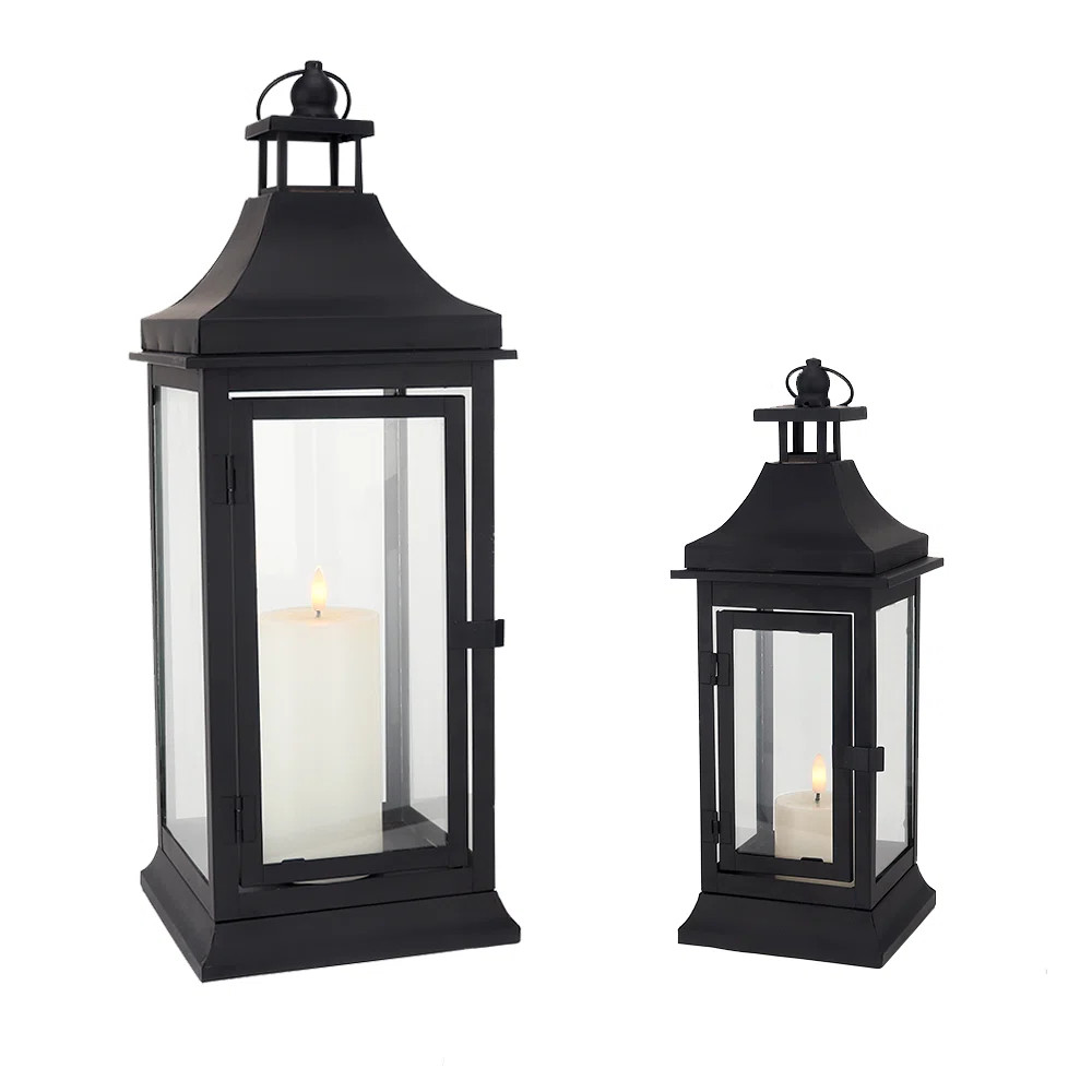 Winston Porter Set Of 2 13''&19.5''tall Outdoor Candle Lanterns | Wayfair North America