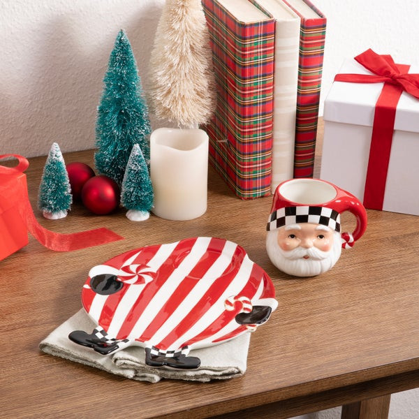 MacKenzie-Childs Peppermint Milk & Cookies Set | MacKenzie-Childs