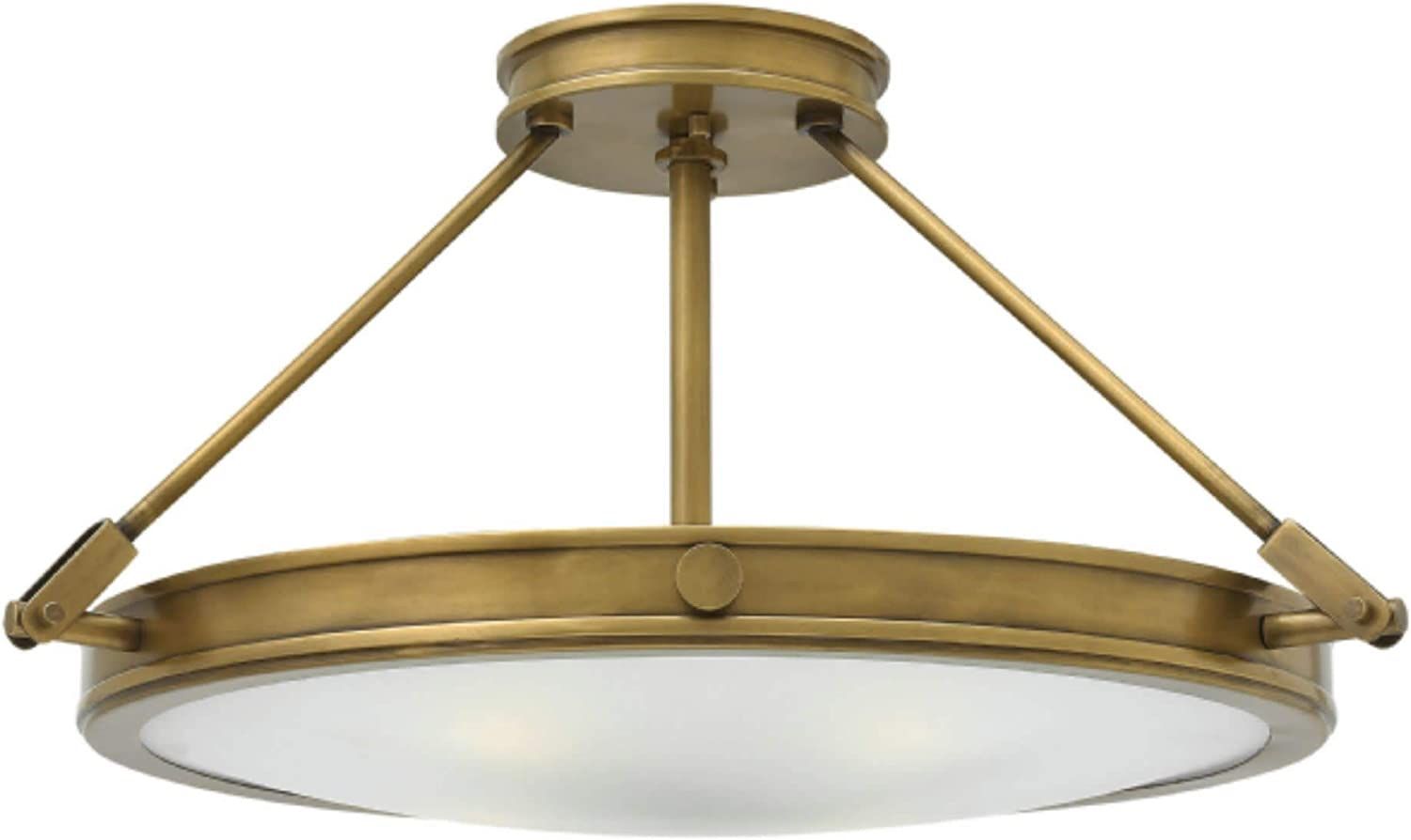 Hinkley Collier Collection 11.5" 16W Integrated LED Semi-Flush Mount, Heritage Brass | Amazon (US)