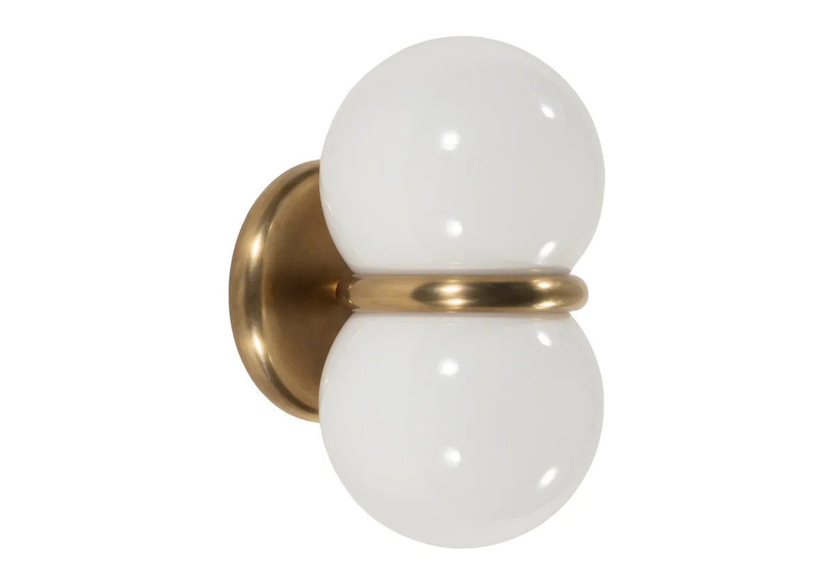 AMELIA SCONCE | White Glass & Brass | Alice Lane Home Collection