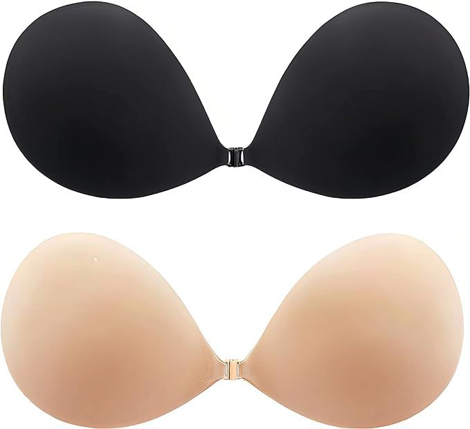 DEPOVOR Strapless Adhesive Bra Push Up Sticky Bra Invisible Backless Stick On Bras for Women | Amazon (US)