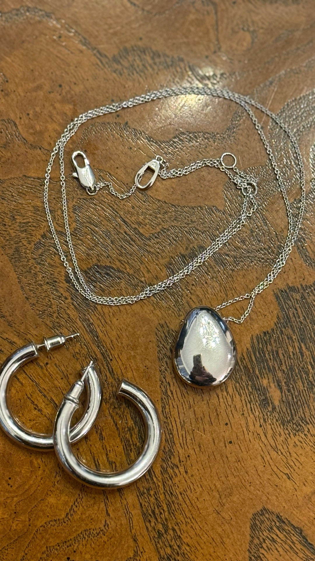 This necklace by Ana Luisa on Amazon is SUCH a nice necklace!  It comes in 5 different shapes and colors.   Plus it’s tarnish free and rhodium plated. And these earring also came from Amazon. I’ve had them for quite a while and they look as good as new.  Everything is budget friendly