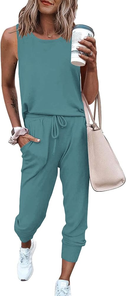 PRETTYGARDEN Women's Two Piece Outfit Sets Summer Casual Sleeveless Crewneck Tops Matching Travel... | Amazon (US)