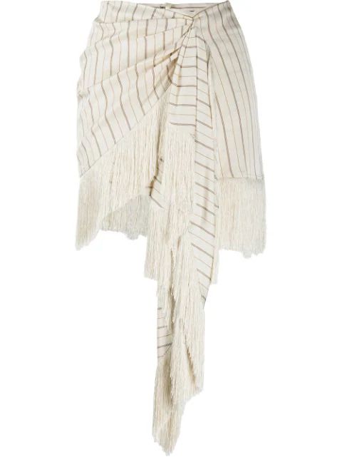 Evia fringed-hem wrap skirt | Farfetch (US)