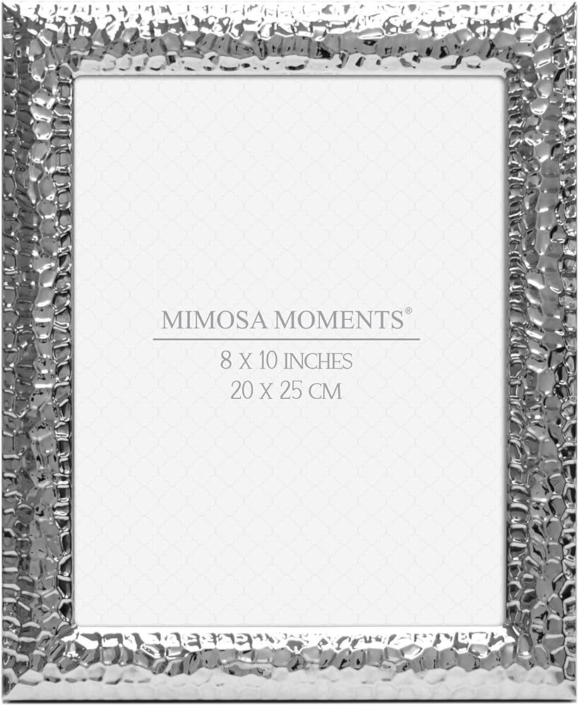 MIMOSA MOMENTS Hammered Metal picture Frame (Silver, 8x10) | Amazon (US)