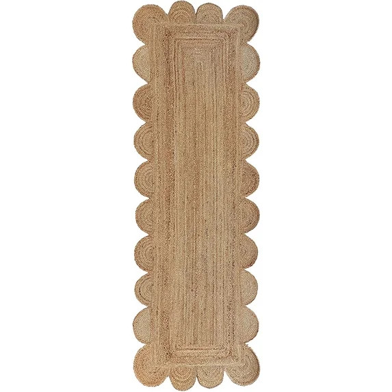 Weaving Village Scalloped Natural Jute Area Rug | Walmart (US)